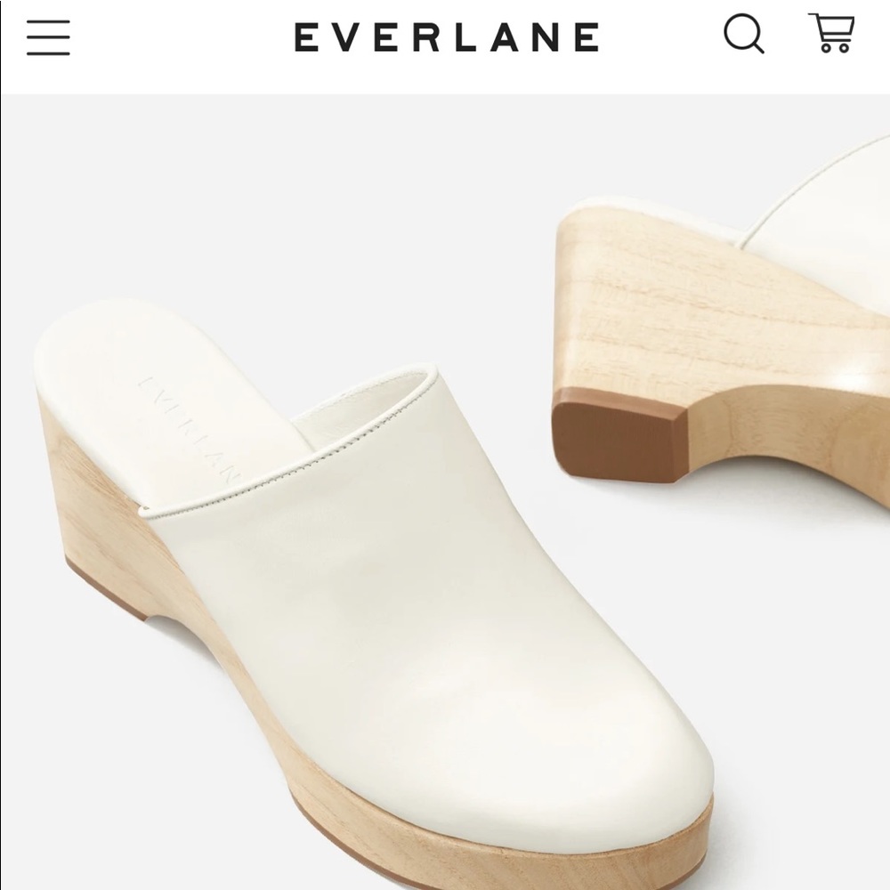 Everlane White Leather Mules